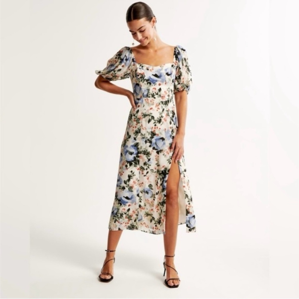 Abercrombie & Fitch Camille Puff Sleeve Midi Dress NWOT
